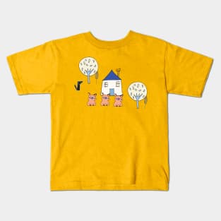 Tree Little Pigs Kids T-Shirt